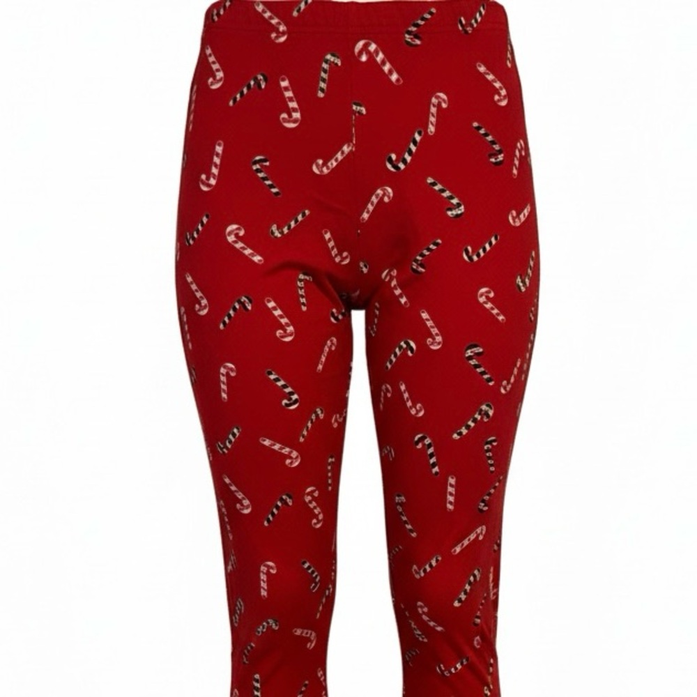 Feeling Festive Christmas Cane Themed 4x (28W-30W) Polyester Spandex Leggings